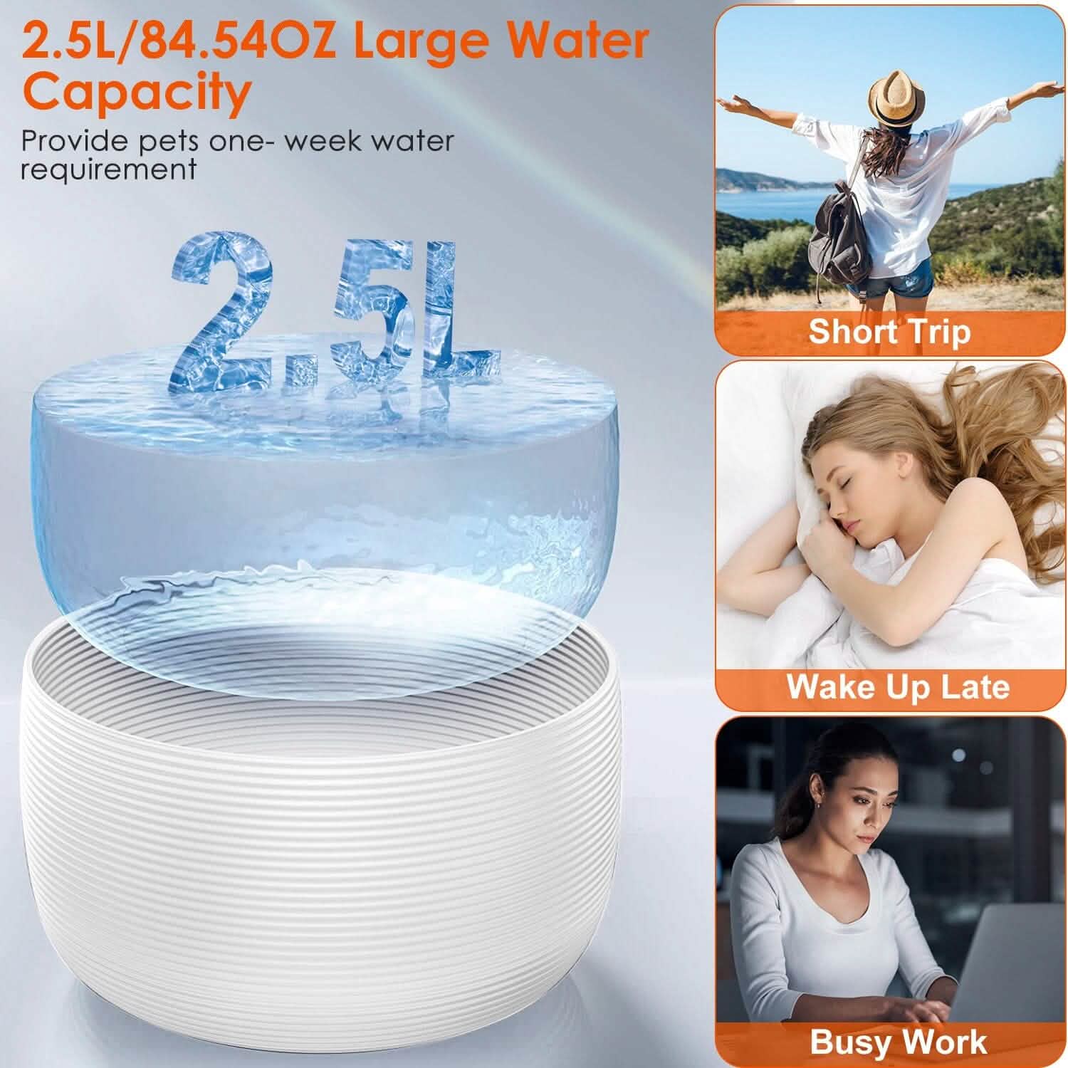 Smart Pet Drinking Fountain with LED Light 7-Pack Replaceable Water Filters DailySale