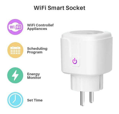 Smart Plug WiFi Socket Power Monitor Timing Function Tuya SmartLife APP Control Works With Alexa Google Assistant DailySale