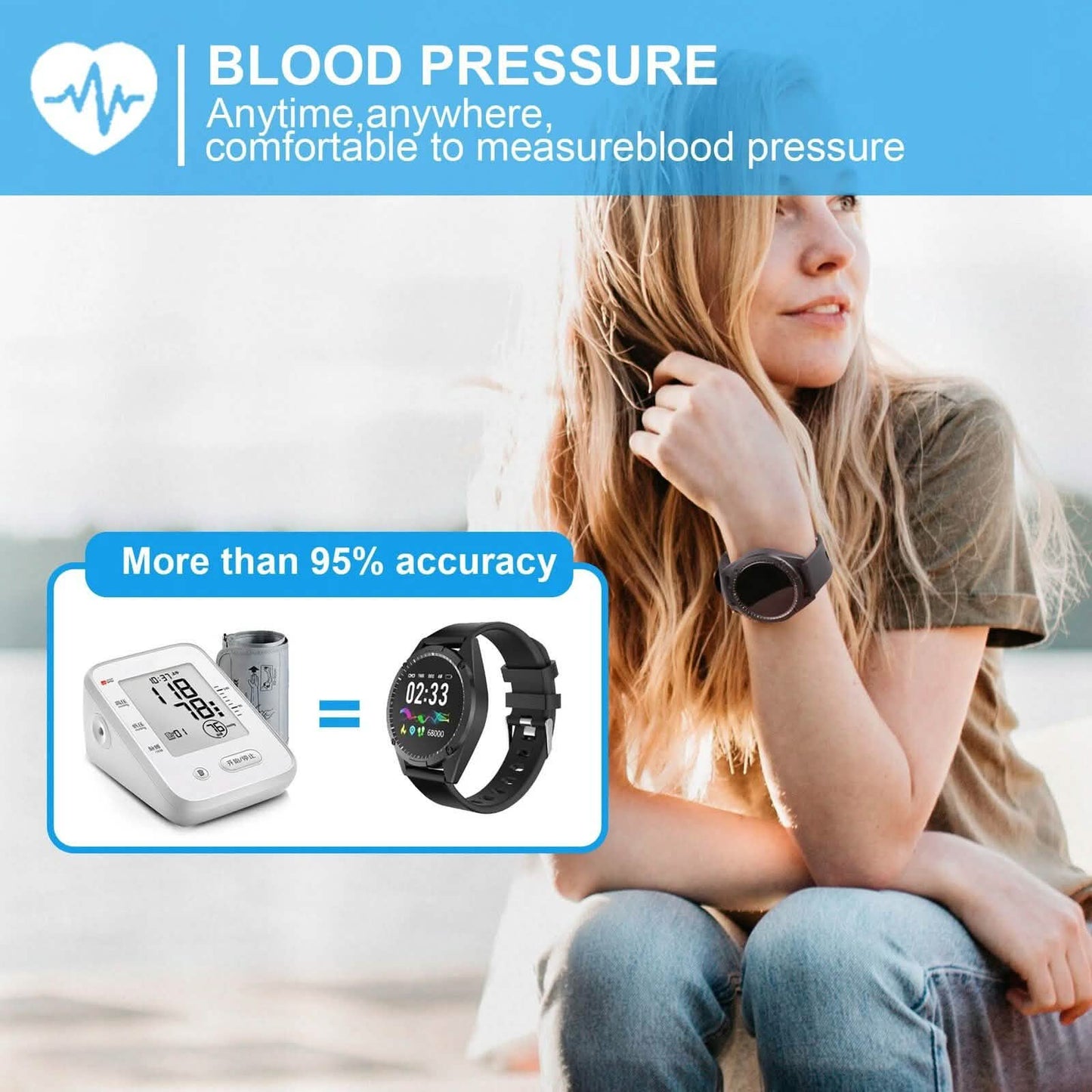 Smart Sport Watch Activity Tracker with Blood Pressure Heart Rate Sleep Monitor DailySale