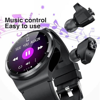 Smart Watch with Earbuds 1.28 inch Waterproof Bluetooth Fitness Watch DailySale