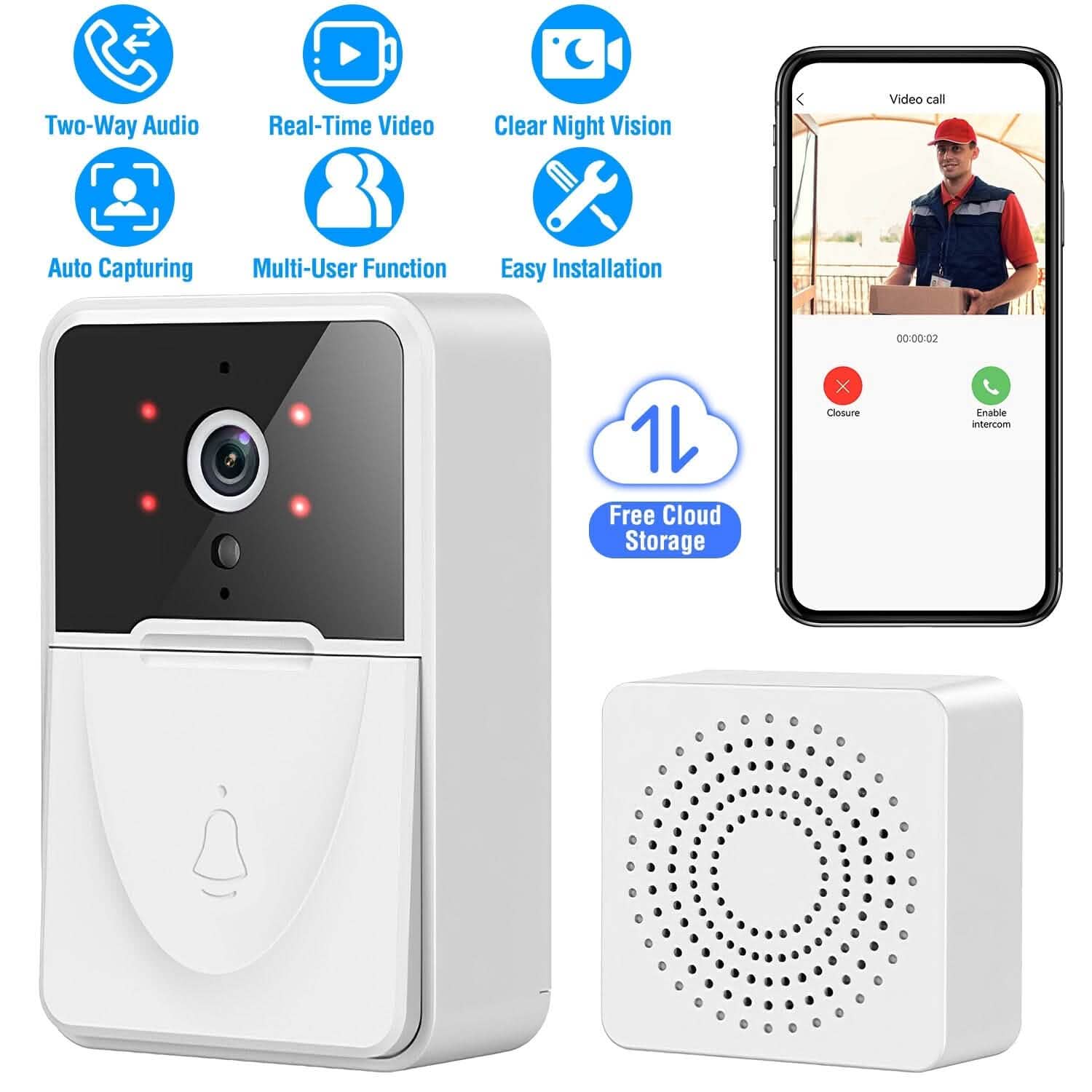 Smart Wireless Wi-Fi Video Security Doorbell DailySale