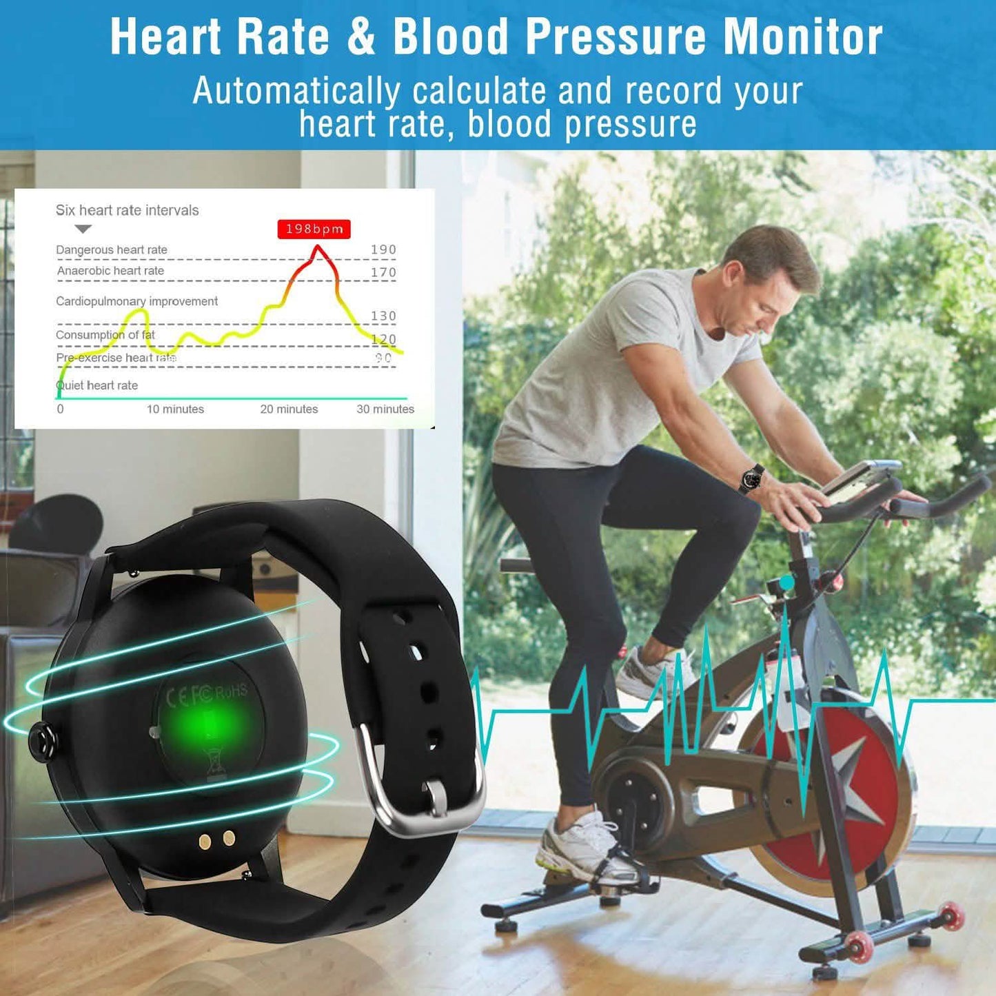 Smartwatch Fitness Tracker 1.08" Touch Screen DailySale