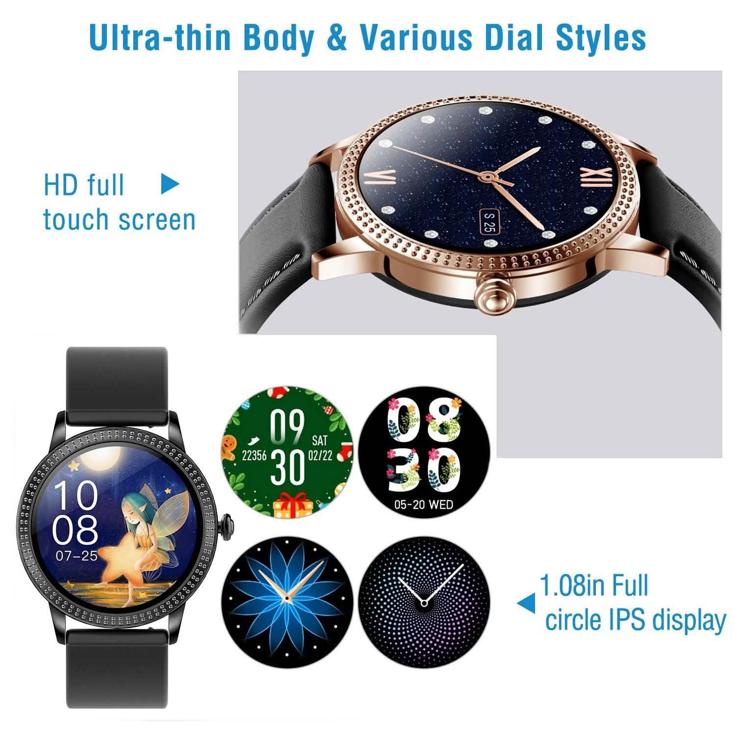 Smartwatch Fitness Tracker 1.08" Touch Screen DailySale
