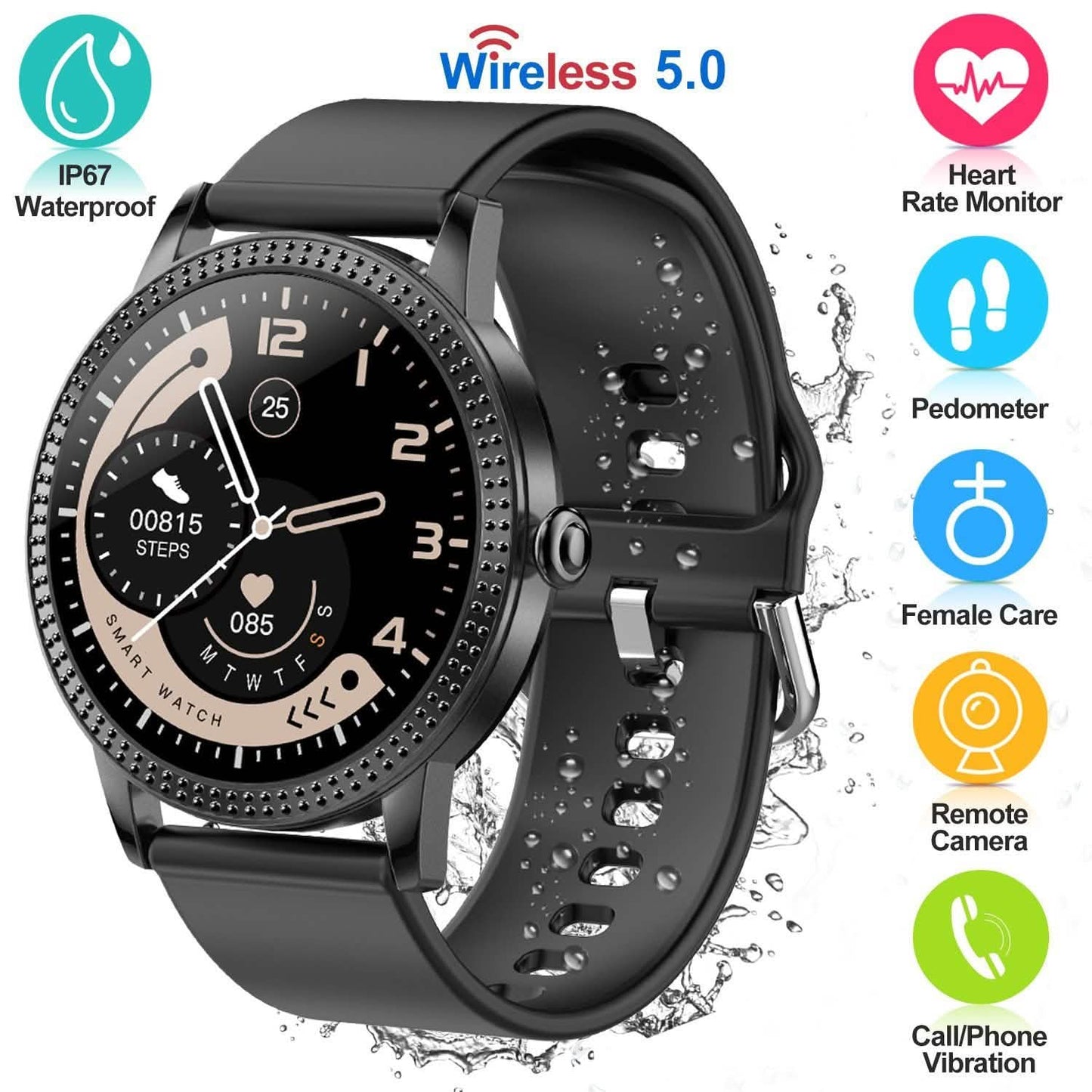 Smartwatch Fitness Tracker 1.08" Touch Screen DailySale