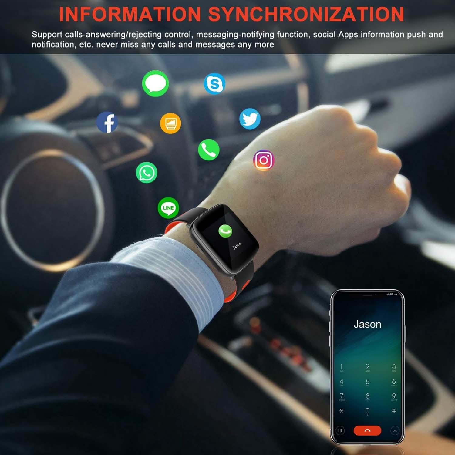 Smartwatch Fitness Tracker with Heart Rate Monitor DailySale