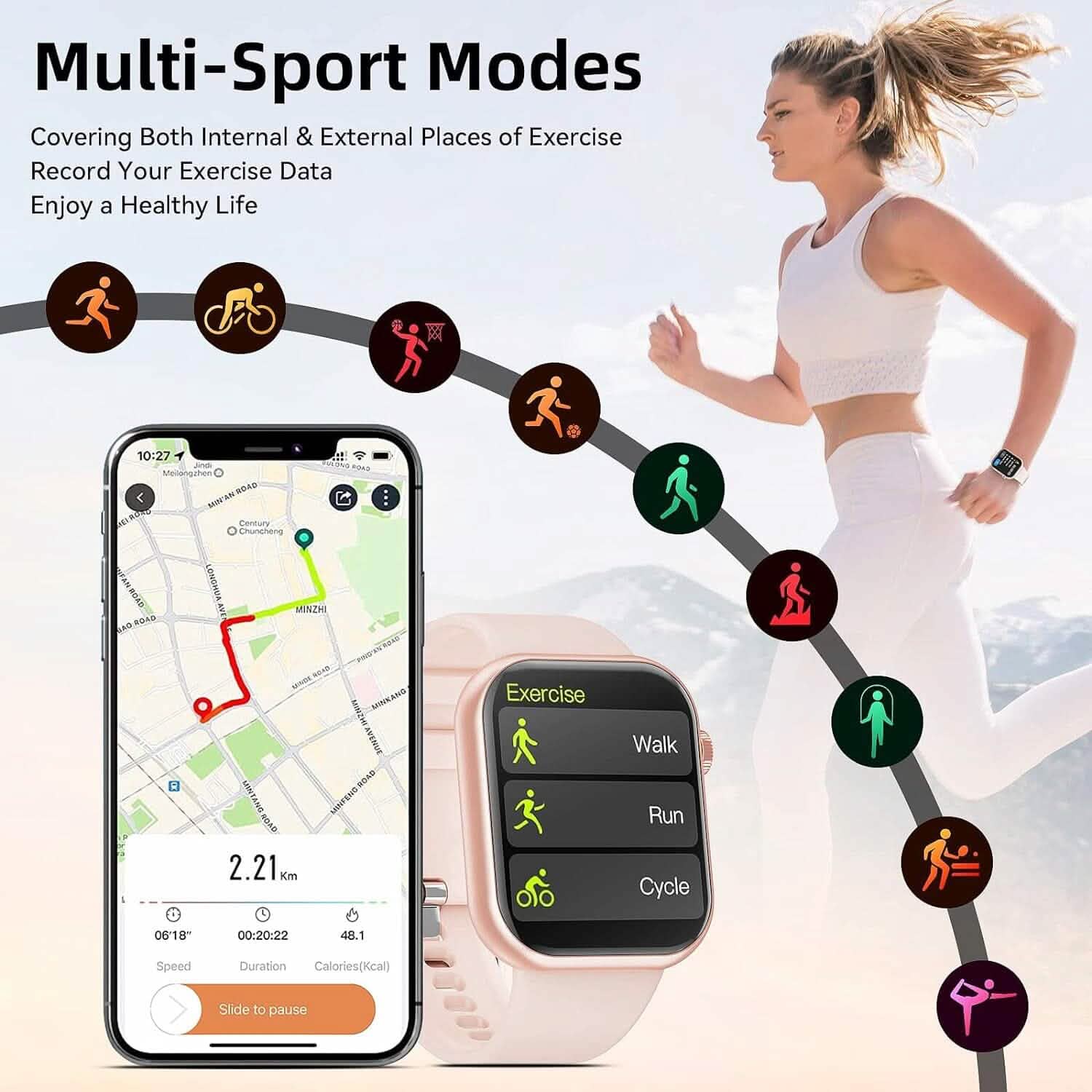 Smartwatch Sport Mode Pink  (Refurbished) DailySale