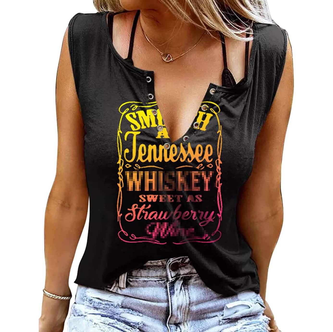 Smooth As Tennessee Whiskey Sweet As Strawberry Wine Shirt DailySale