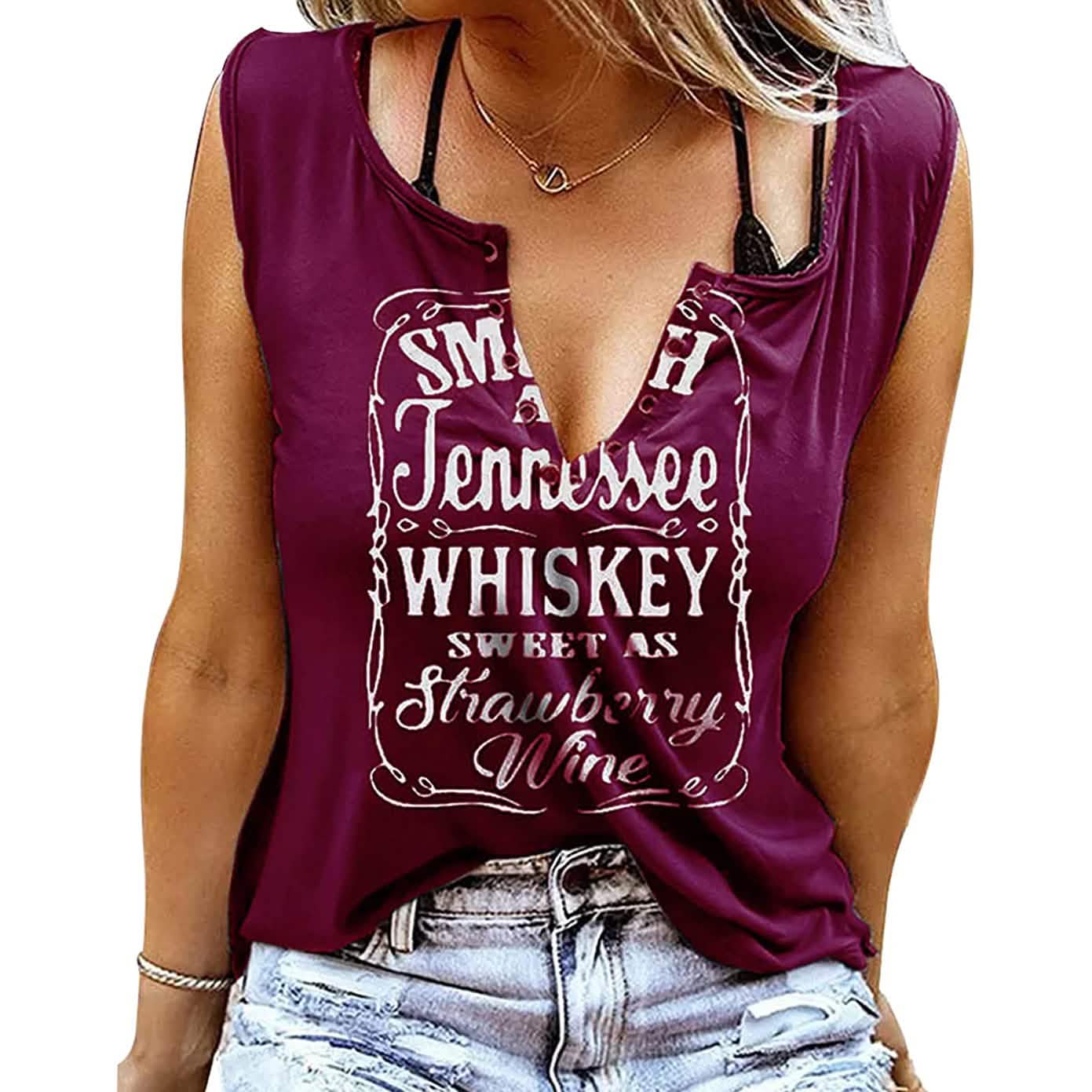 Smooth As Tennessee Whiskey Sweet As Strawberry Wine Shirt DailySale