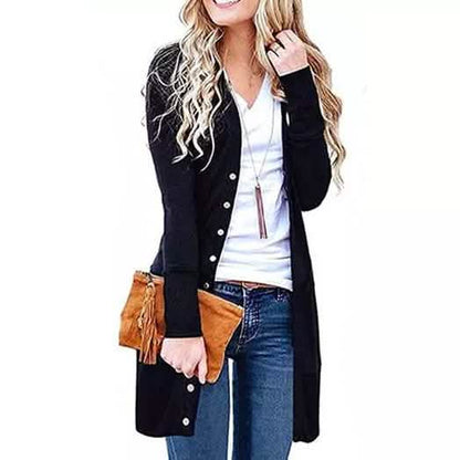 Snap Button Long Cardigan DailySale