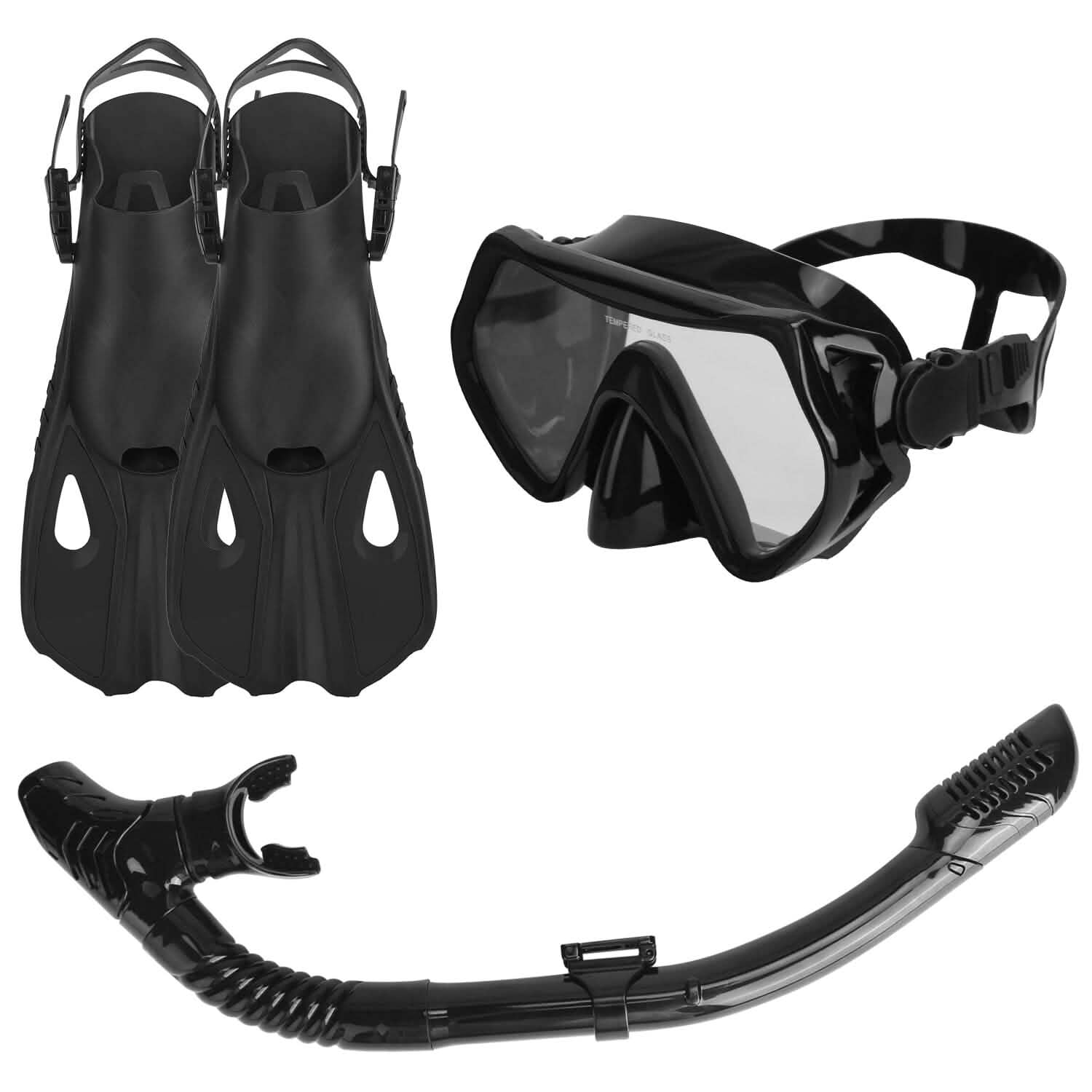Snorkling Gear Mask Fin Set with Adjustable Swim Fins DailySale