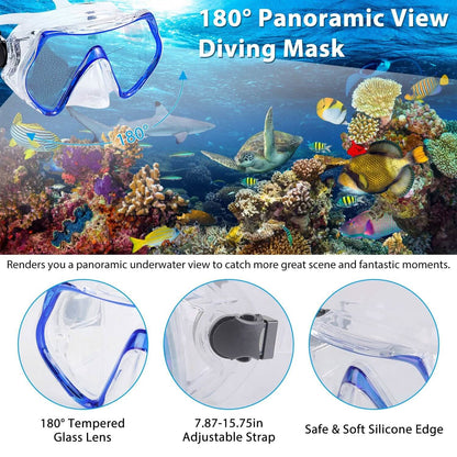 Snorkling Gear Mask Fin Set with Adjustable Swim Fins DailySale