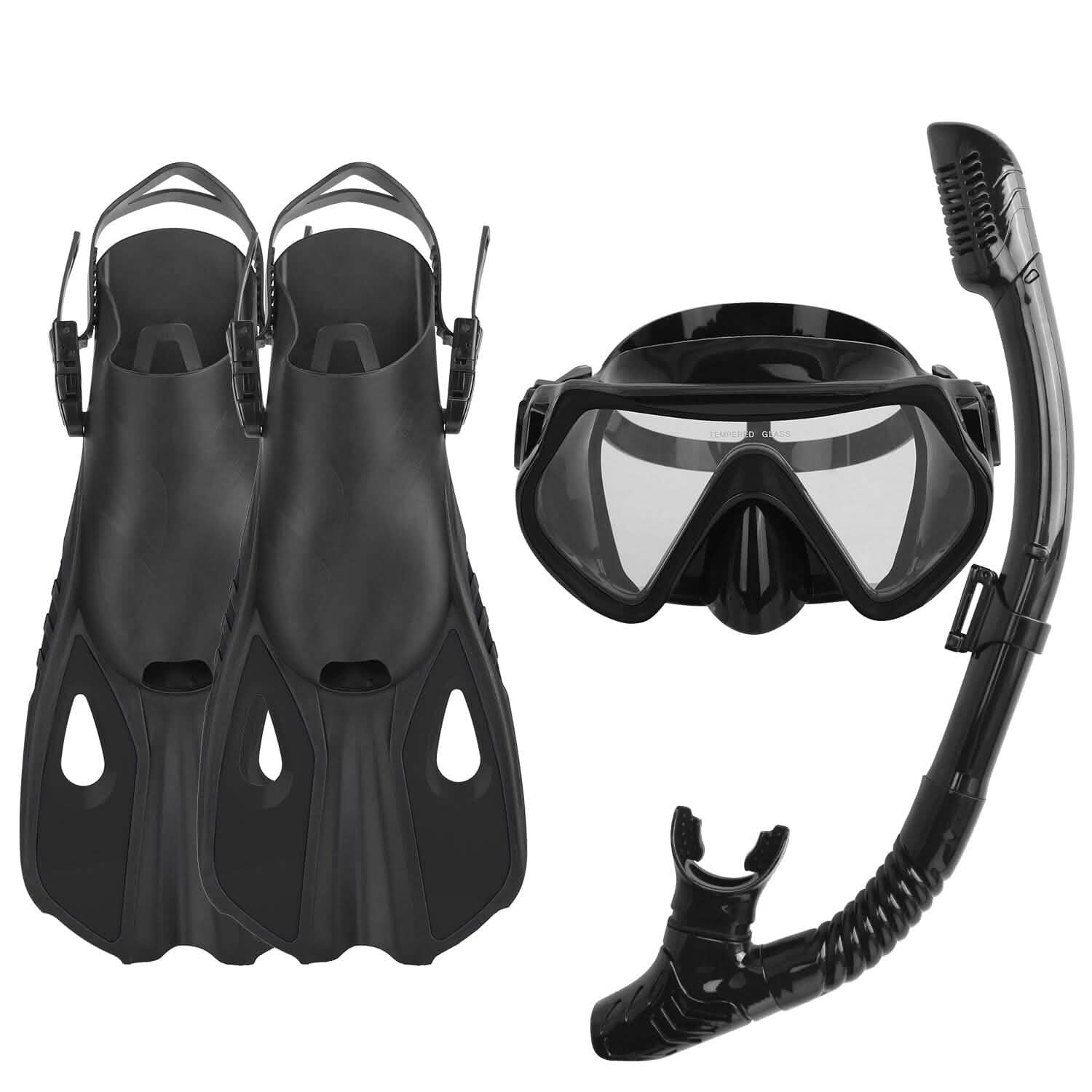Snorkling Gear Mask Fin Set with Adjustable Swim Fins DailySale
