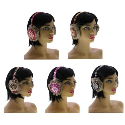 Snowflake Earmuffs with Fur Trim DailySale