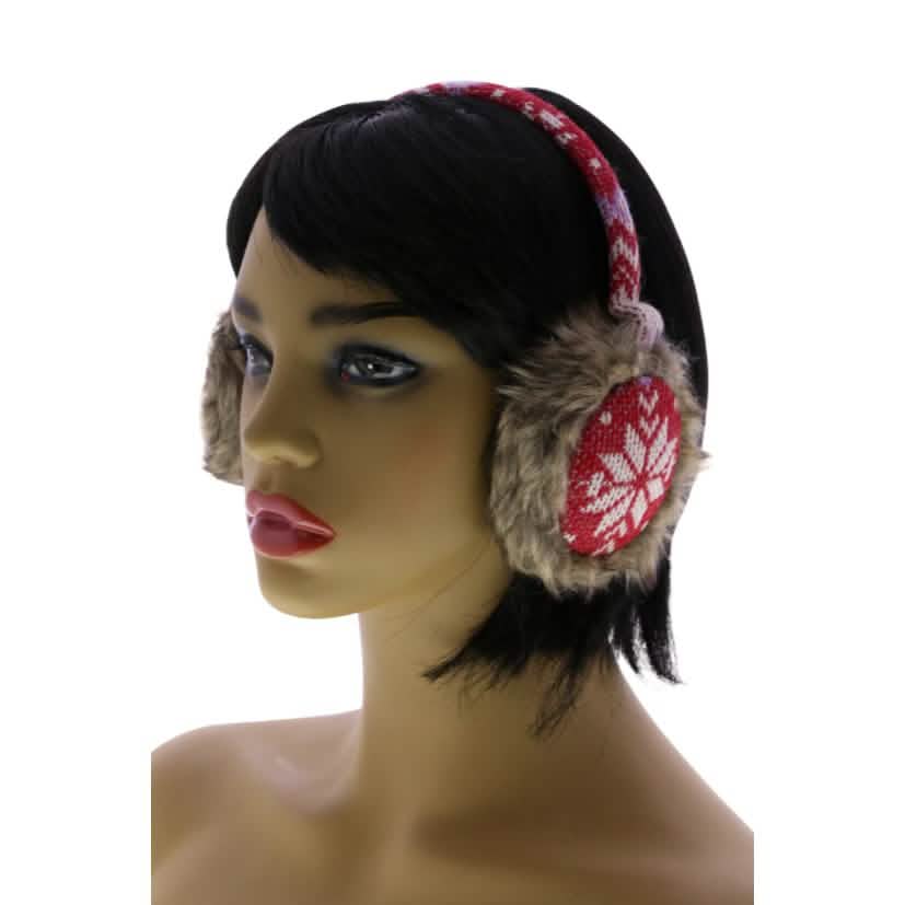 Snowflake Earmuffs with Fur Trim DailySale