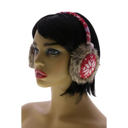 Snowflake Earmuffs with Fur Trim DailySale