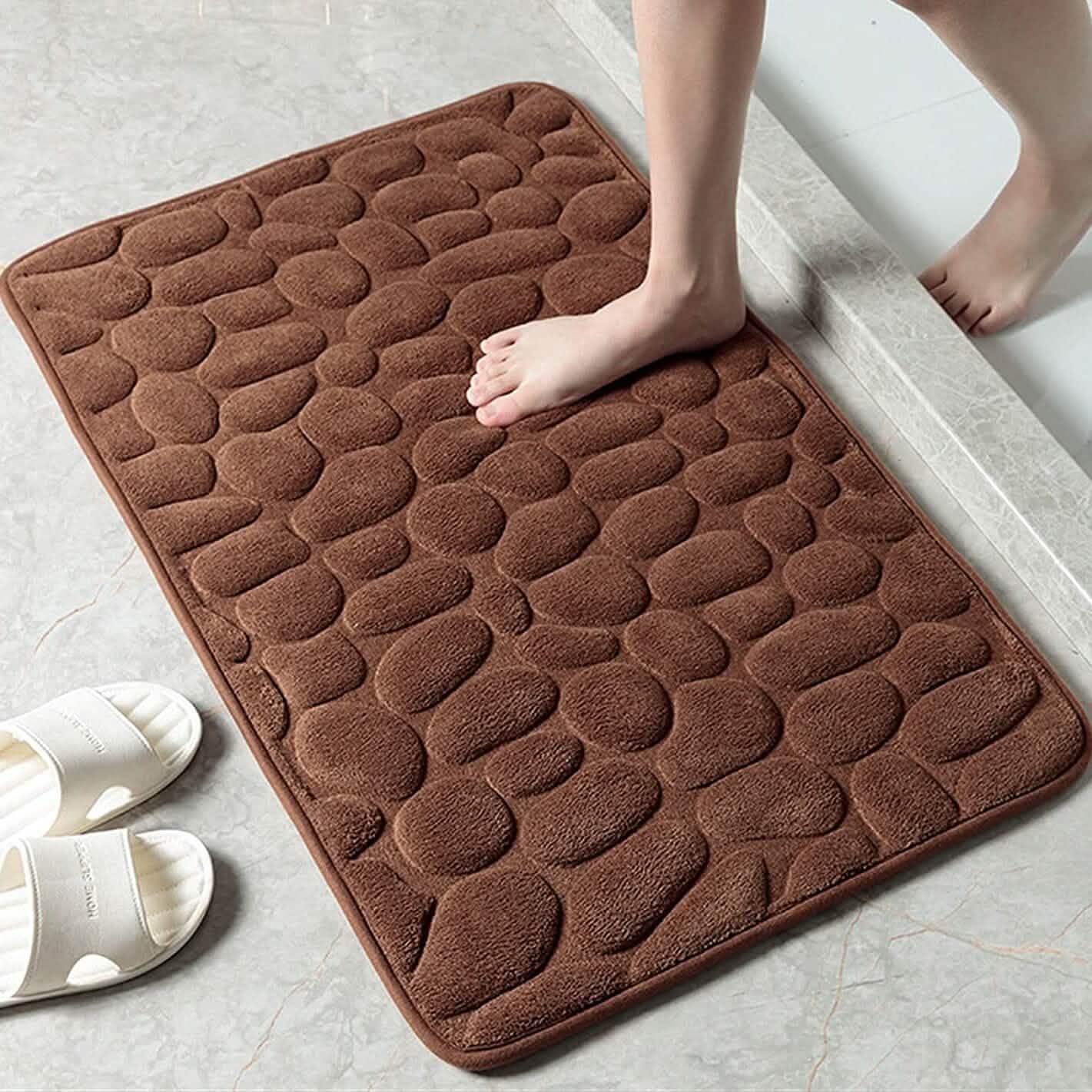 Soft Memory Foam Non Slip Cobblestone Embossing Bath Mat DailySale