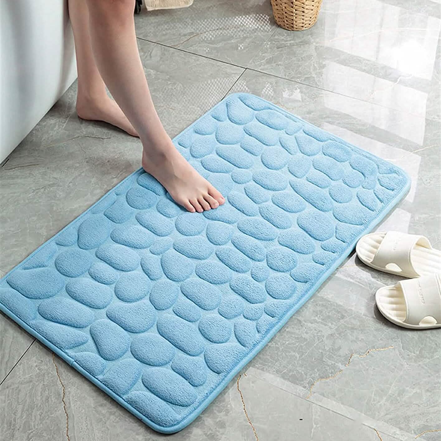 Soft Memory Foam Non Slip Cobblestone Embossing Bath Mat DailySale