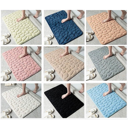 Soft Memory Foam Non Slip Cobblestone Embossing Bath Mat DailySale