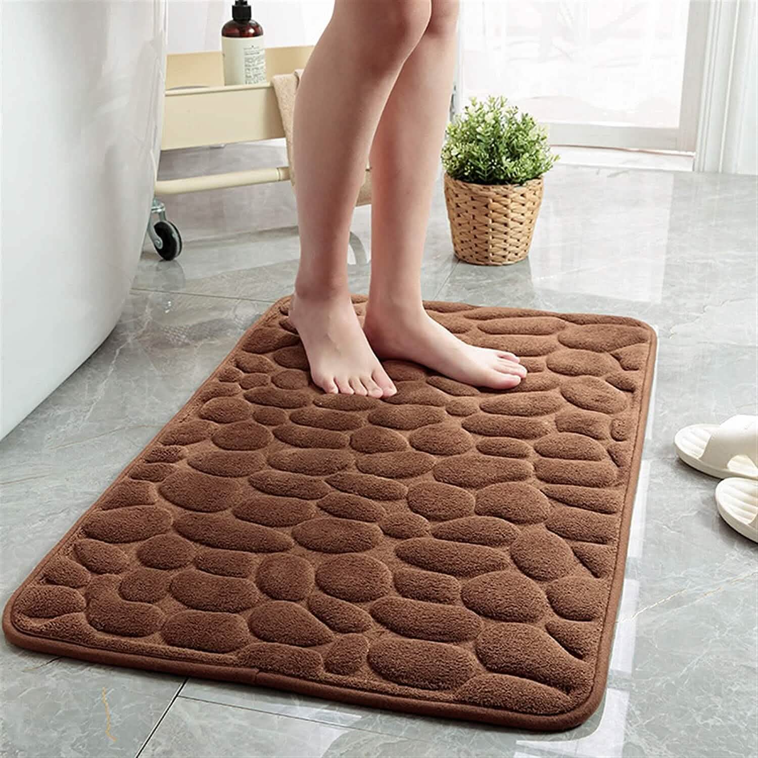 Soft Memory Foam Non Slip Cobblestone Embossing Bath Mat DailySale