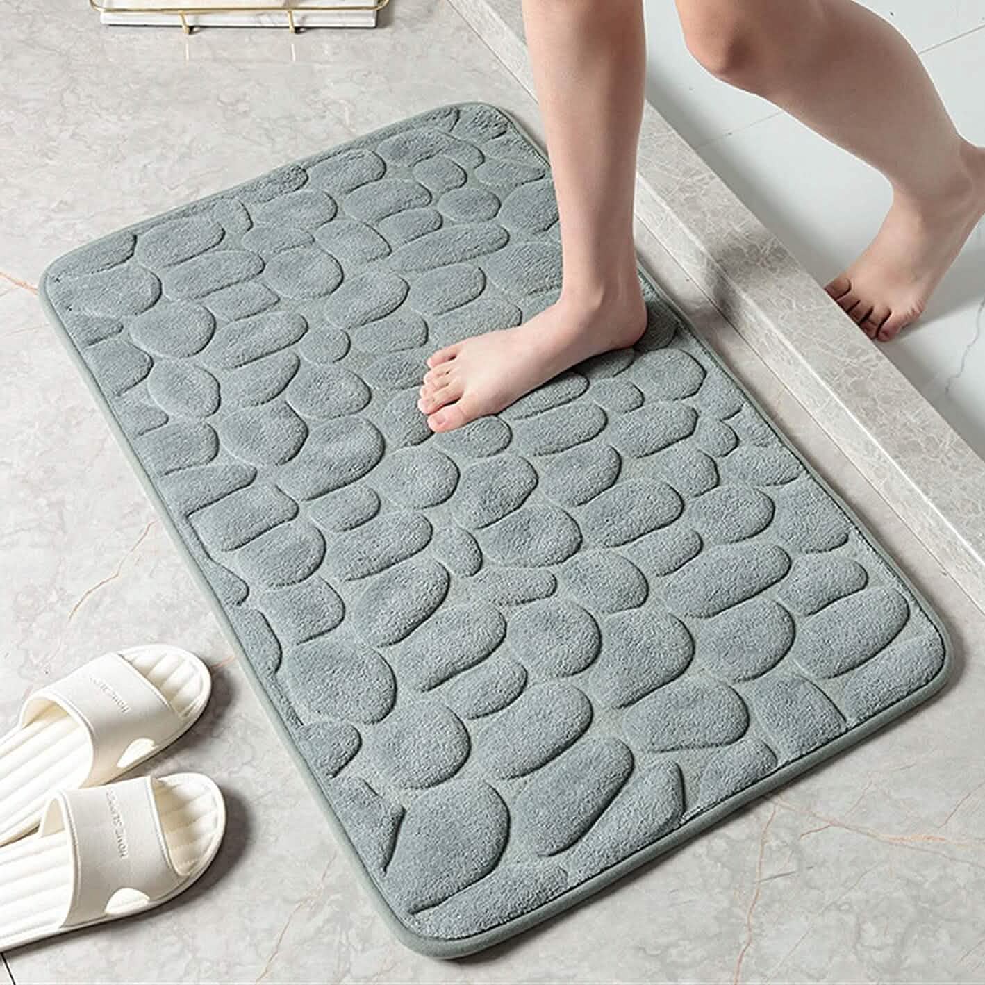 Soft Memory Foam Non Slip Cobblestone Embossing Bath Mat DailySale