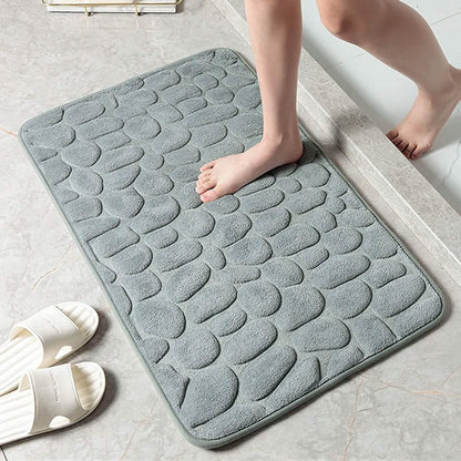 Soft Memory Foam Non Slip Cobblestone Embossing Bath Mat DailySale