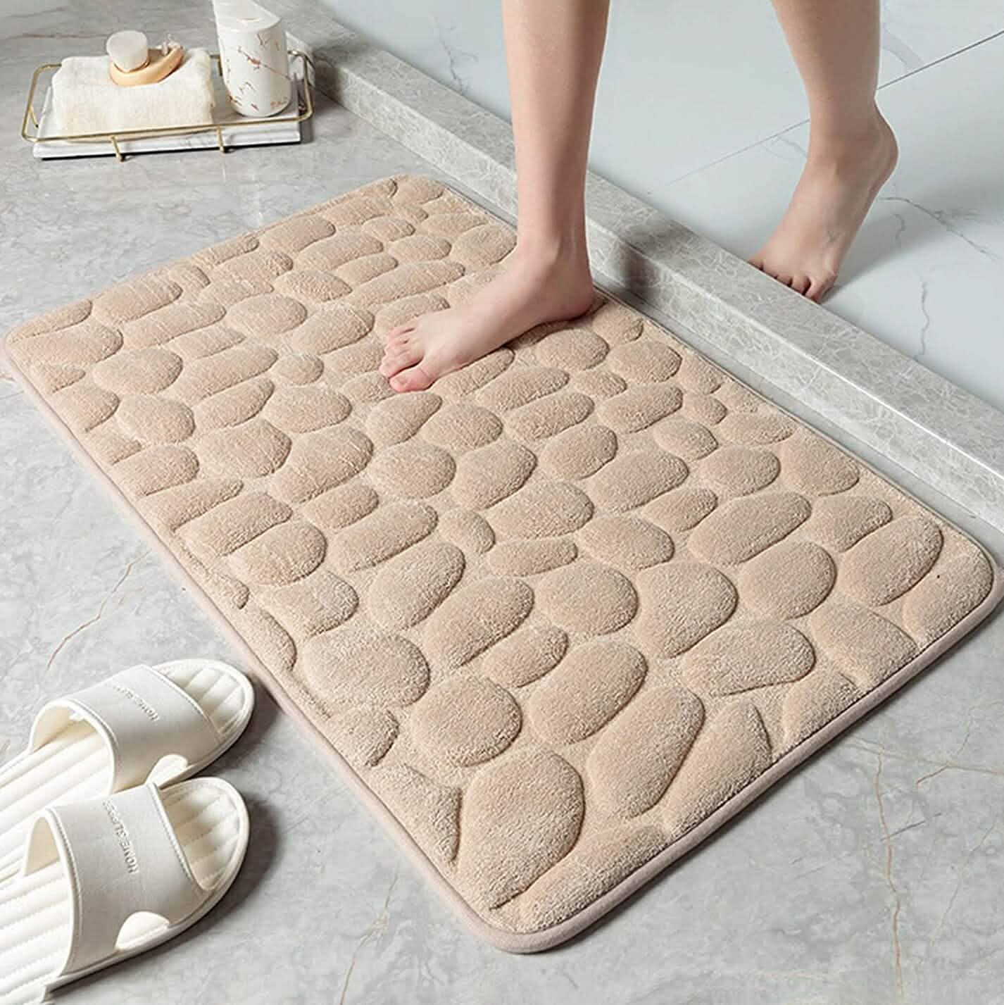 Soft Memory Foam Non Slip Cobblestone Embossing Bath Mat DailySale
