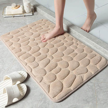 Soft Memory Foam Non Slip Cobblestone Embossing Bath Mat DailySale