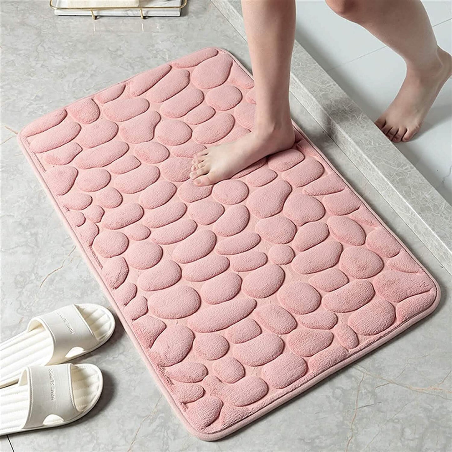 Soft Memory Foam Non Slip Cobblestone Embossing Bath Mat DailySale