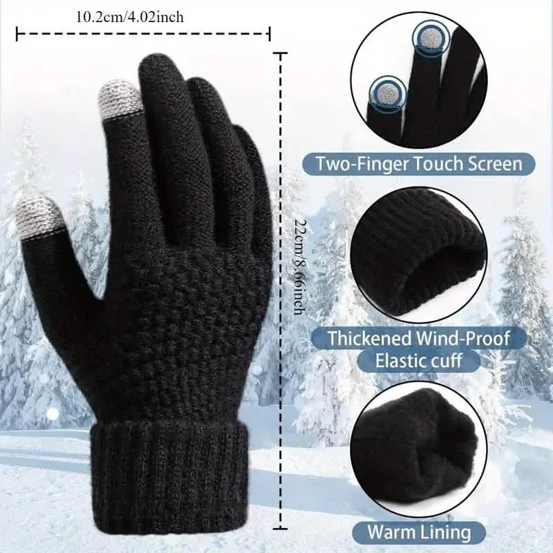 Soft Touchscreen Winter Gloves Elastic Cuff Knit for Cold Weather DailySale