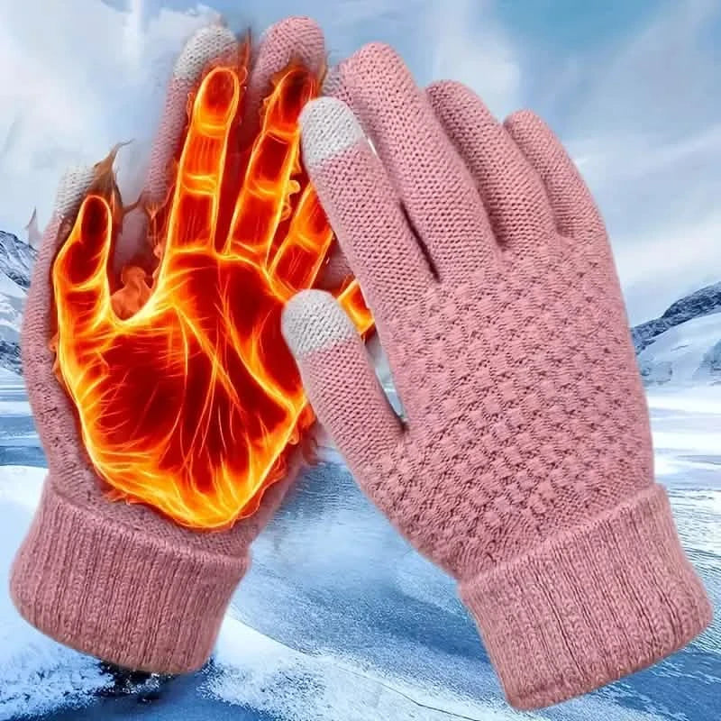 Soft Touchscreen Winter Gloves Elastic Cuff Knit for Cold Weather DailySale