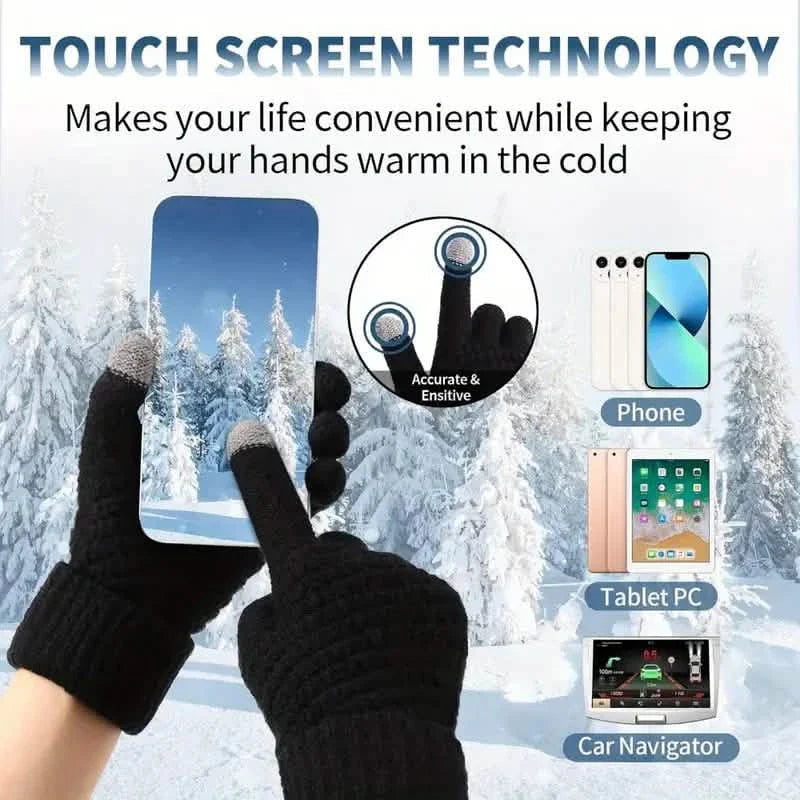 Soft Touchscreen Winter Gloves Elastic Cuff Knit for Cold Weather DailySale