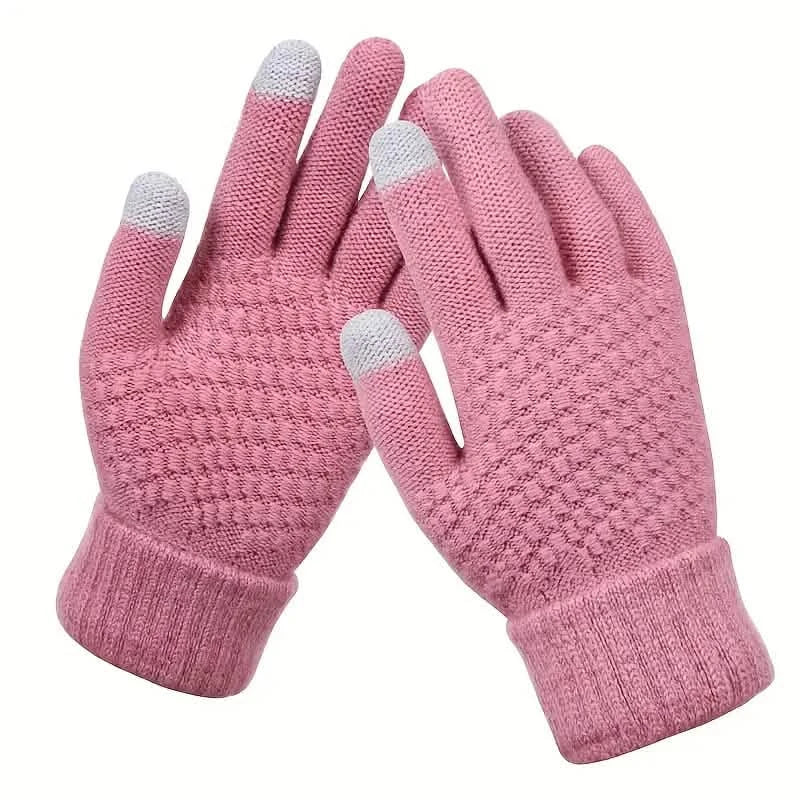 Soft Touchscreen Winter Gloves Elastic Cuff Knit for Cold Weather DailySale
