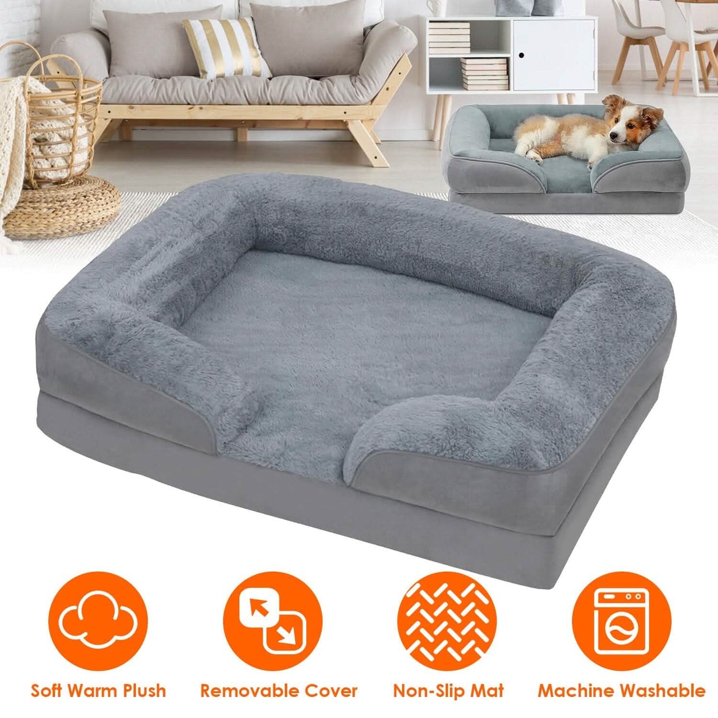 Soft Warm Plush Puppy Cozy Nest Sofa Non-Slip Bed Cushion Mat DailySale