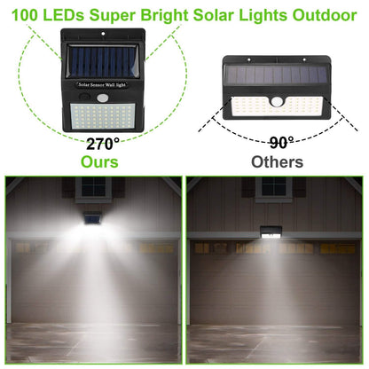 Solar 100 LEDs PIR Motion Sensor Wall Light DailySale