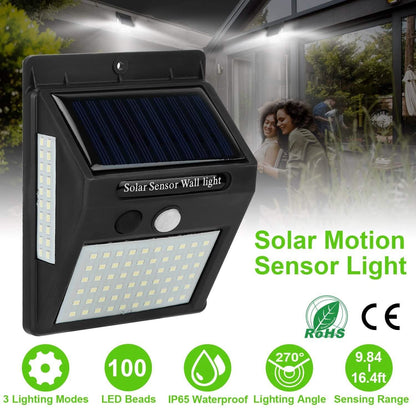 Solar 100 LEDs PIR Motion Sensor Wall Light DailySale
