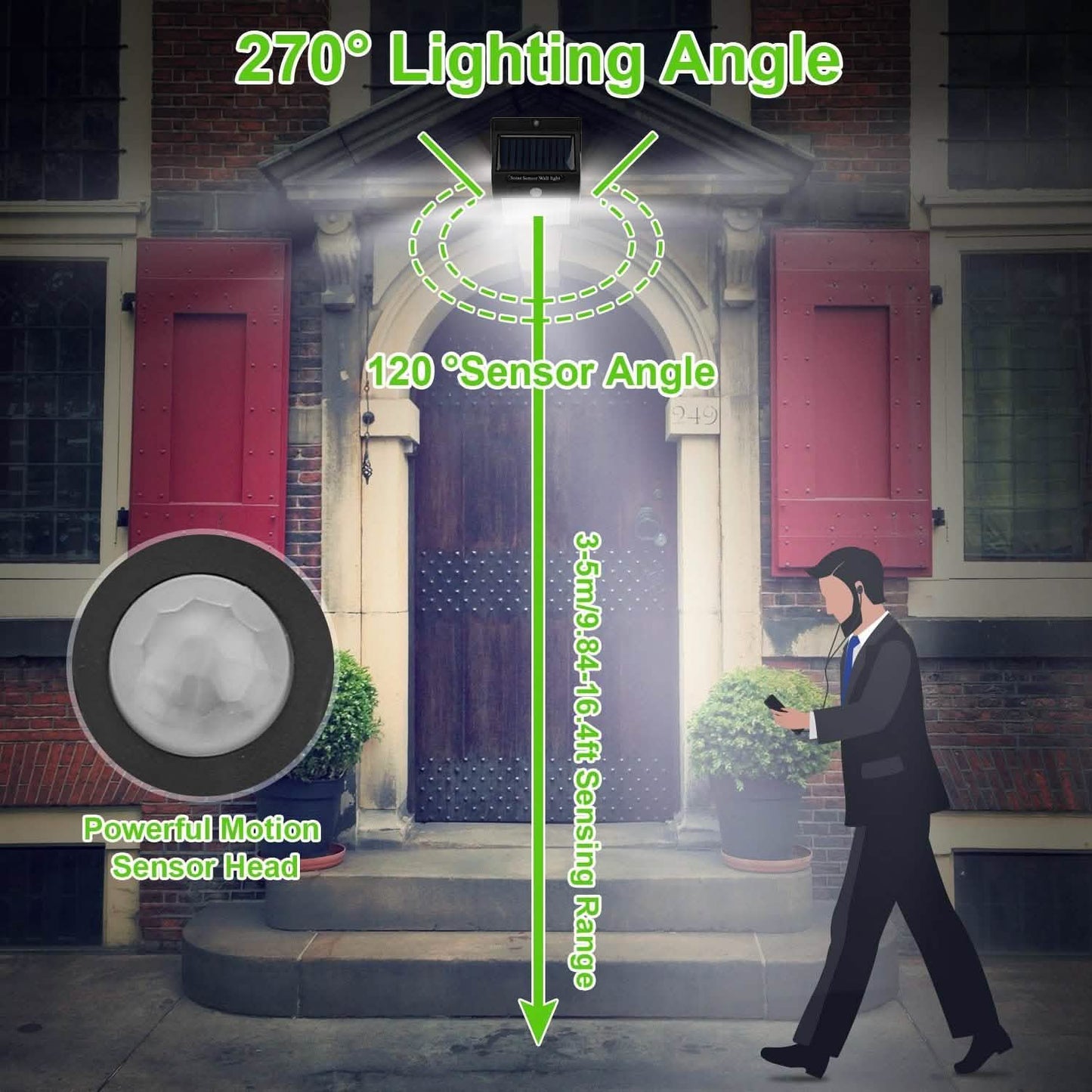 Solar 100 LEDs PIR Motion Sensor Wall Light DailySale