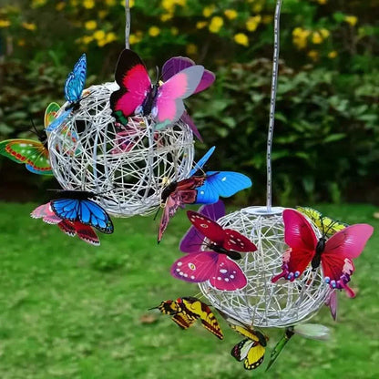 Solar Butterfly Wind Chime Lights, Garden Hanging Decor Lighting Fixture DailySale