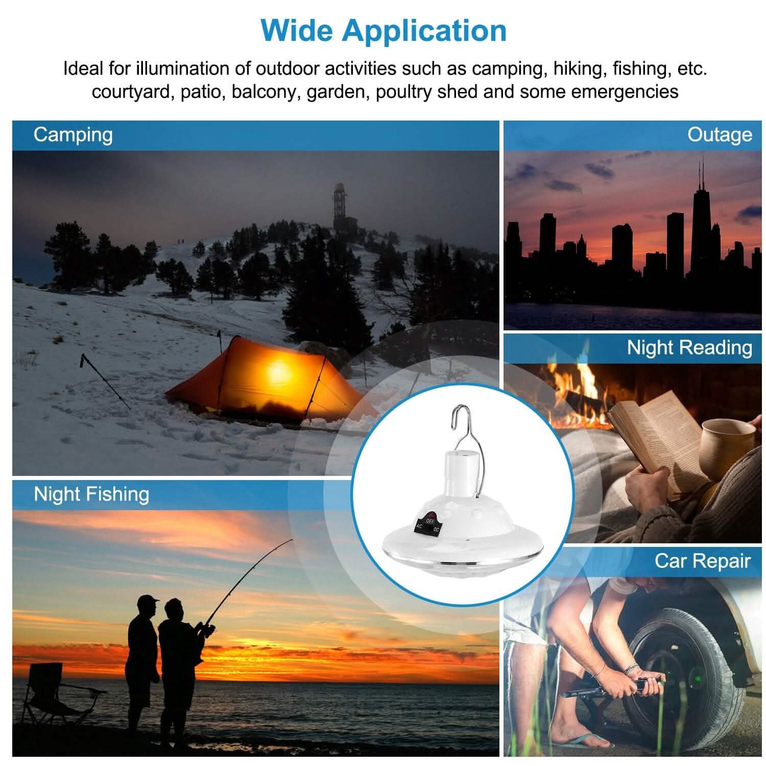 Solar Camping Light Hanging LED Bulb Lamp DailySale