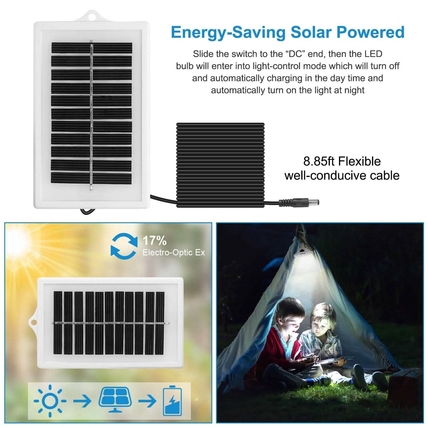 Solar Camping Light Hanging LED Bulb Lamp DailySale