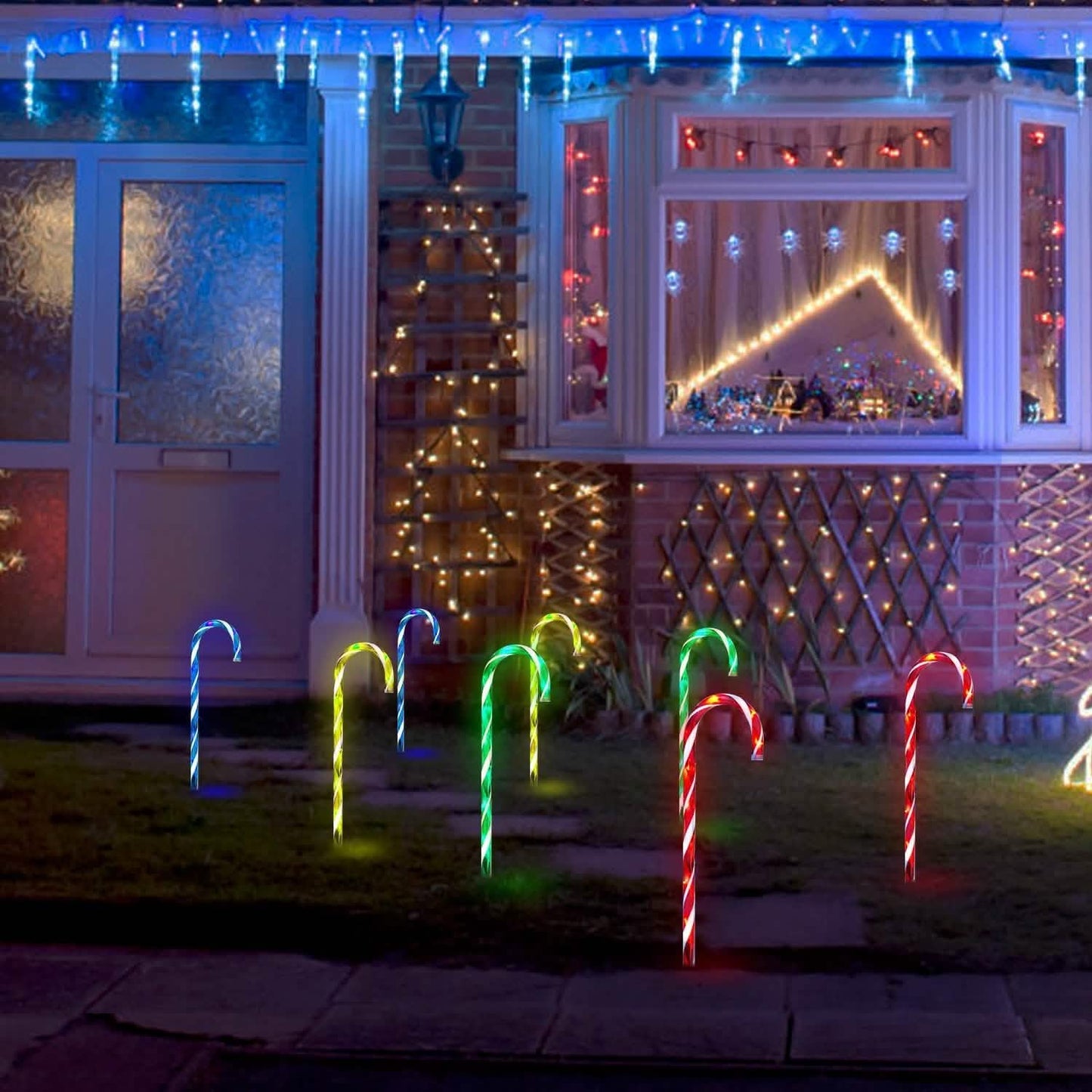 Solar Christmas Candy Cane Light IP55 Waterproof Stake Light DailySale