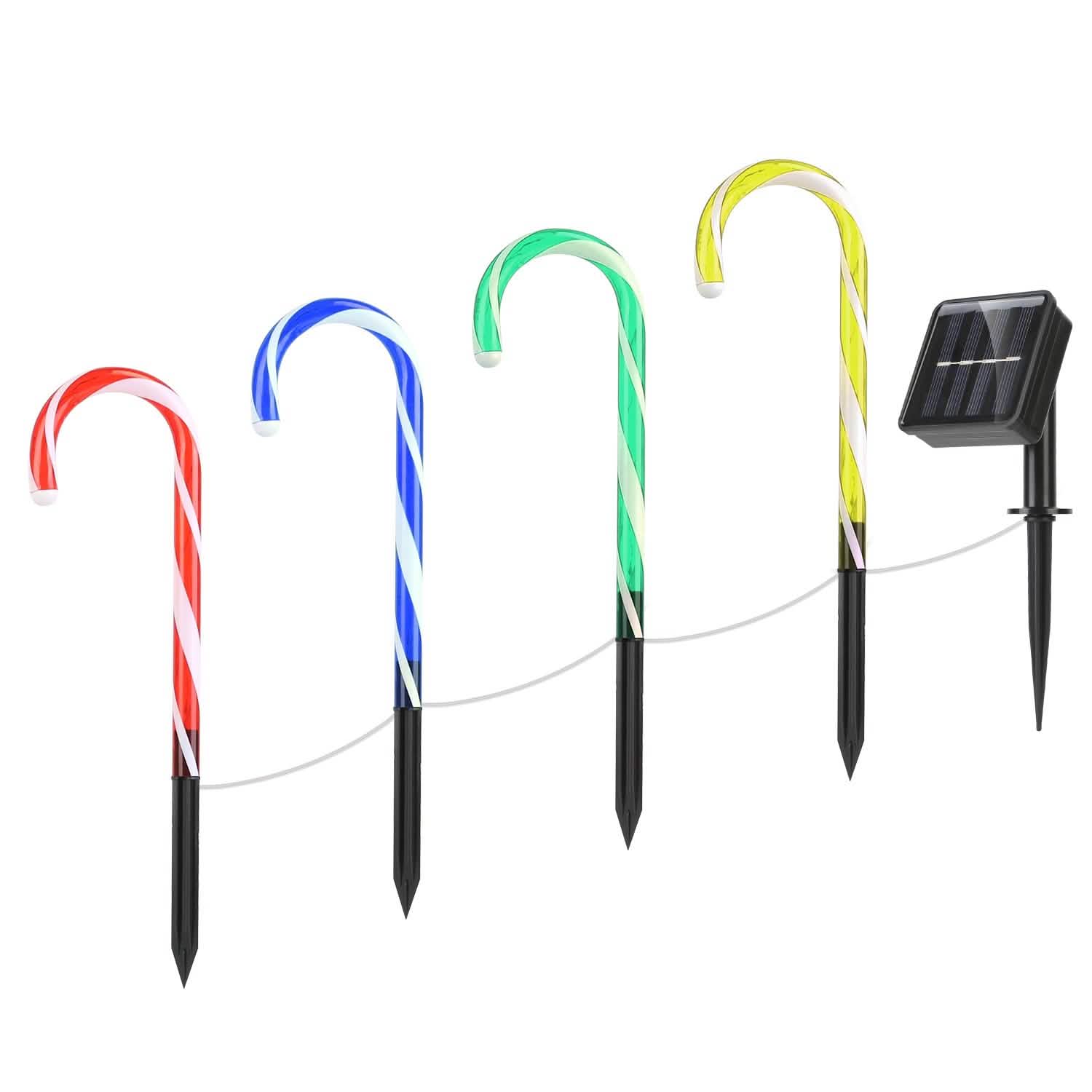 Solar Christmas Candy Cane Light IP55 Waterproof Stake Light DailySale