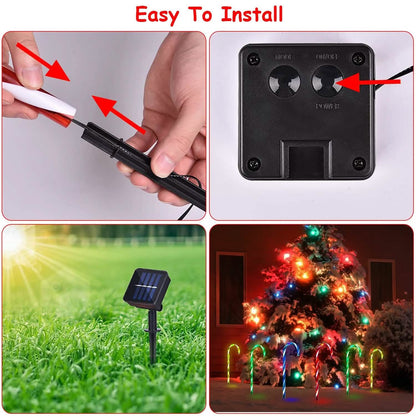 Solar Christmas Candy Cane Light IP55 Waterproof Stake Light DailySale