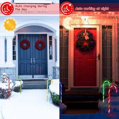Solar Christmas Candy Cane Light IP55 Waterproof Stake Light DailySale
