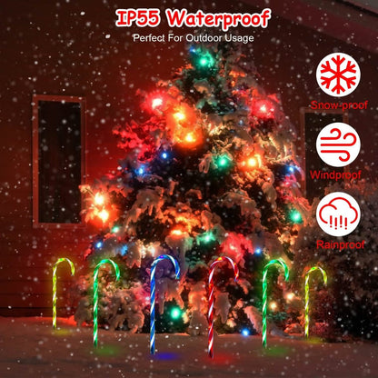 Solar Christmas Candy Cane Light IP55 Waterproof Stake Light DailySale