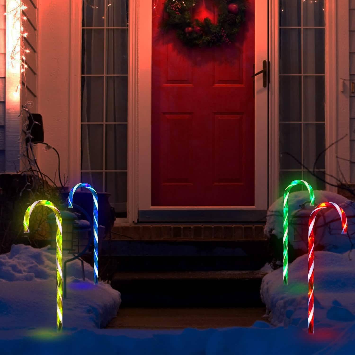 Solar Christmas Candy Cane Light IP55 Waterproof Stake Light DailySale