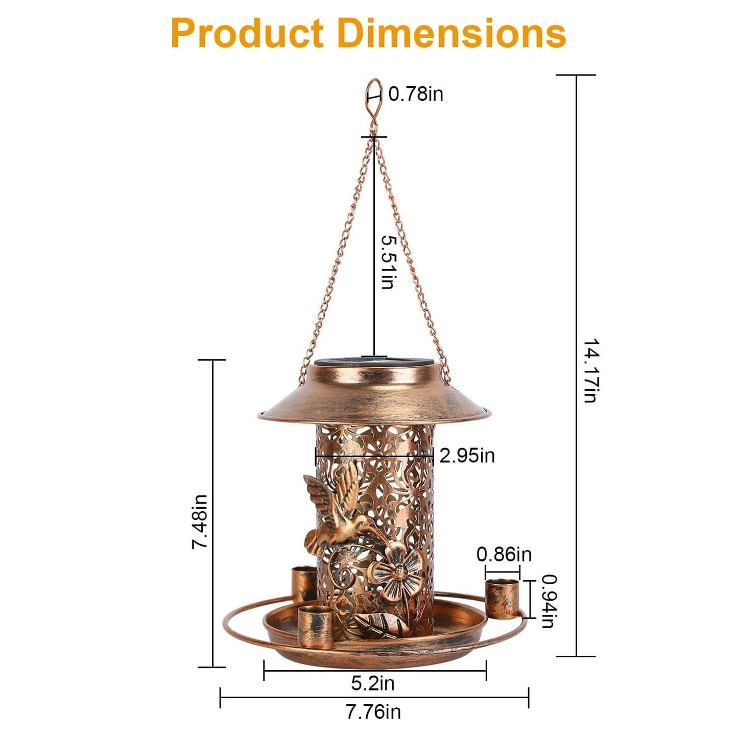 Solar Decorative Hanging Bird Feeder Lantern DailySale