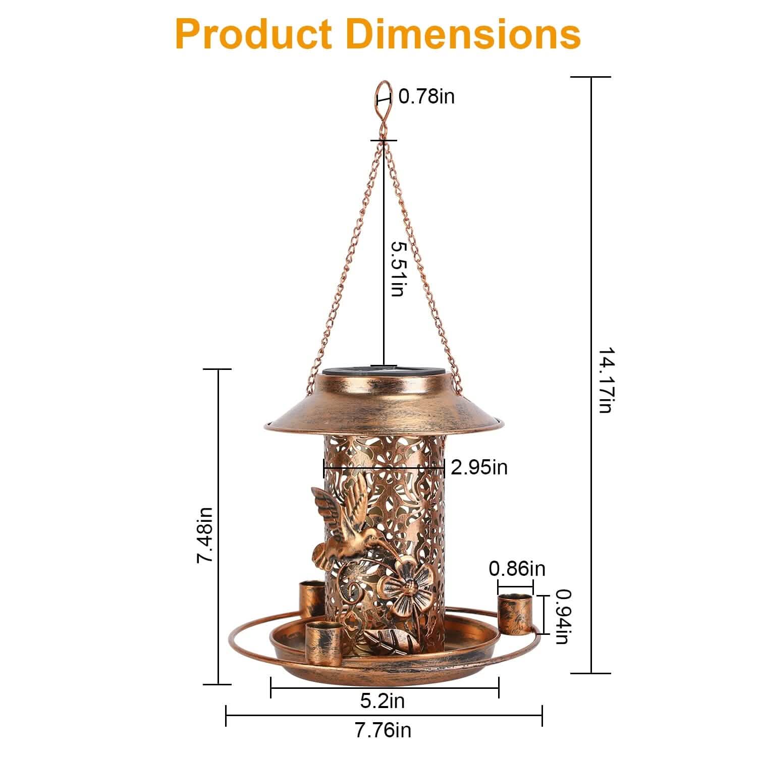 Solar Decorative Hanging Bird Feeder Lantern DailySale