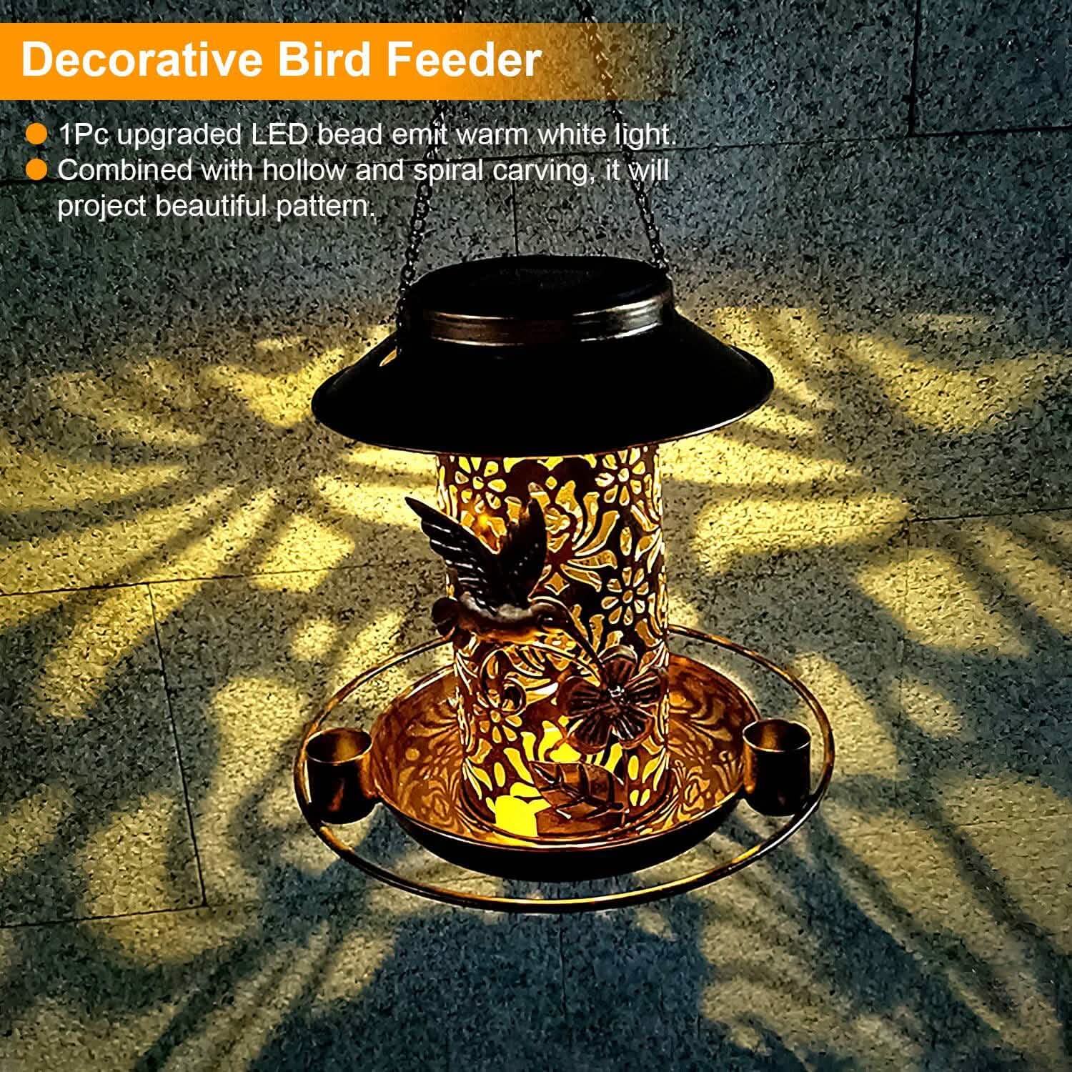 Solar Decorative Hanging Bird Feeder Lantern DailySale