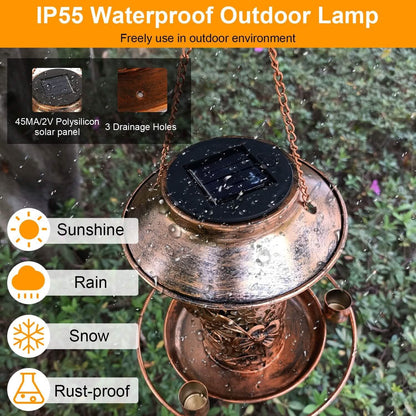 Solar Decorative Hanging Bird Feeder Lantern DailySale