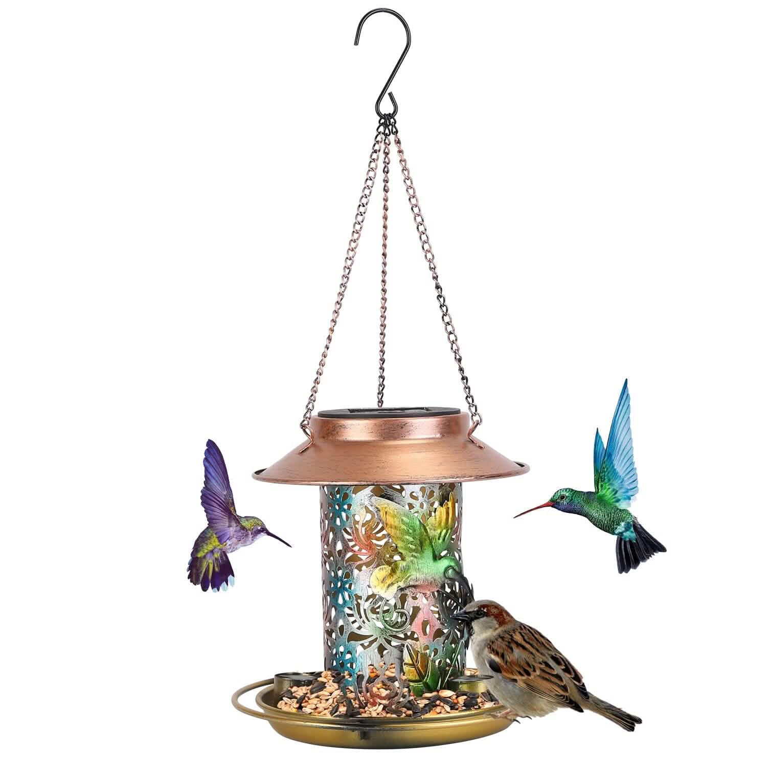 Solar Decorative Hanging Bird Feeder Lantern DailySale